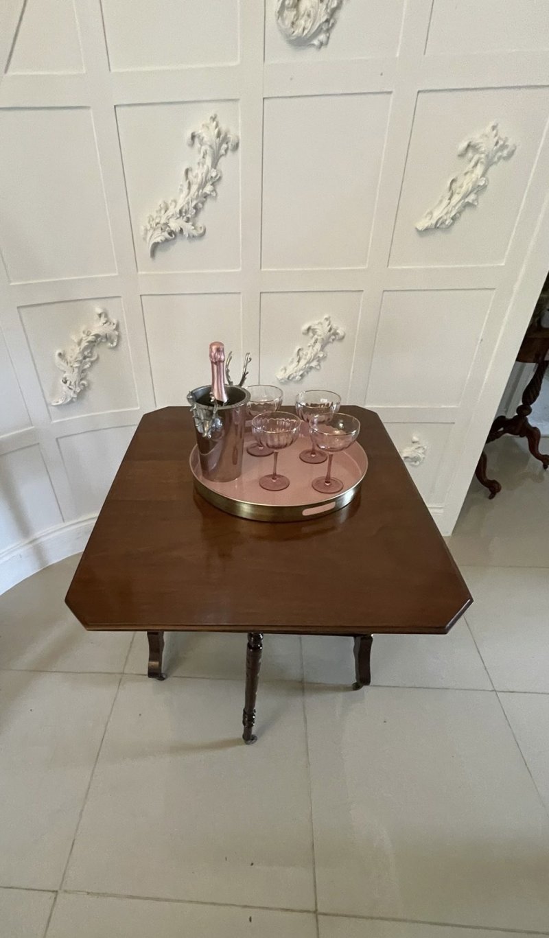 Antique Victorian Quality Solid Walnut Sutherland Table - Image 3